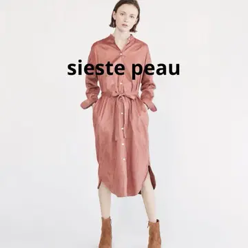 siestepau 시에스타포 테라코타 핑크 롱 셔츠 원피스