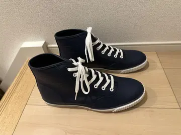 미사용 엠포리오 아르마니 하이컷 스니커즈 네이비 합성 피혁 28