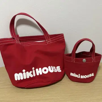 miki HOUSE 빨간색 토트백 세트