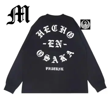 [ PHATRNK 팻랭크 ] OSAKA 로고 긴팔 티셔츠 M 블랙
