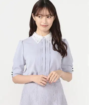 새상품 레스 빠세 시어 컬러 오부 소매 블라우스