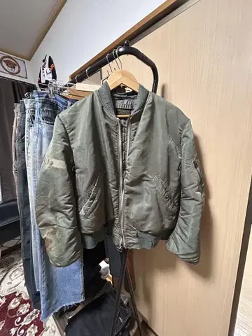 50s MA-1 실물 블랙택 플라이트 자켓 빈티지