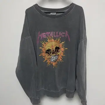 METALLICA 스컬 태양 그레이 맨투맨