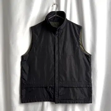 00s BANANA REPUBLIC 기믹 나일론 베스트 L 블랙