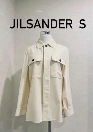 [ JIL SANDER ] 새상품급 긴팔 울 셔츠 자켓 아이보리 32 S
