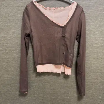 moussy 시어 탑 브라운 핑크