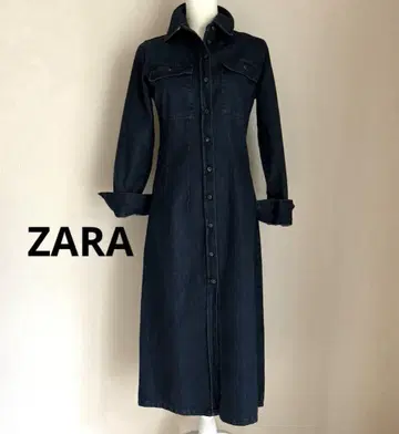 ZARA 데님 원피스 코트 겉옷 프론트 오픈 버튼
