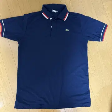 Lacoste 네이비 피케 셔츠 트리콜로르 옷깃