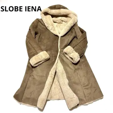 SLOBE IENA 후드 부착 페이크 무스탕 코트