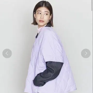 라벤더 퀼팅 자켓 오버 사이즈