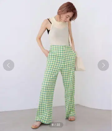 SLOBE citron. 깅엄 체크 팬츠 슬로브 이에나