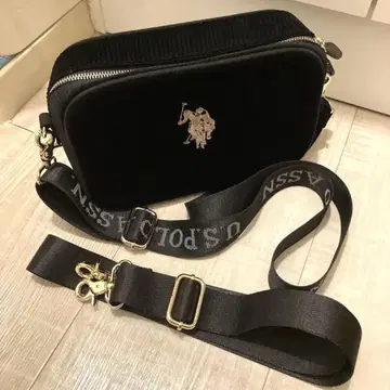 유에스 폴로 아스펜 코듀로이 블랙 코듀로이 숄더백