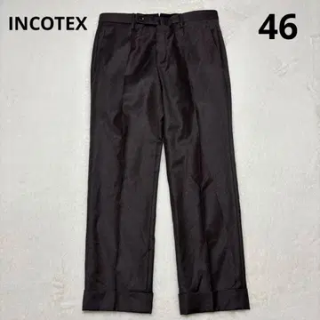[ 새상품급 ] 인코텍스 울 슬림핏 슬랙스 다크 브라운 46