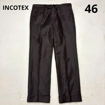 [ 새상품급 ] 인코텍스 울 슬림핏 슬랙스 다크 브라운 46