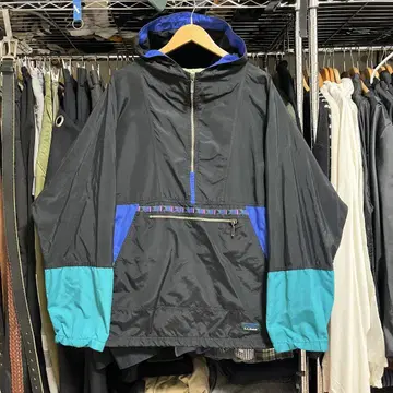 80s L.L.Bean 나일론 아노락 후드티 명작 블랙