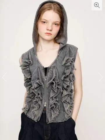 FRONT ZIP FRILL 상의