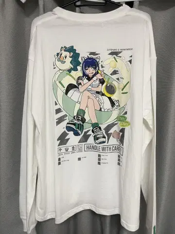 ZUTOMARUKI 롱 티셔츠(White) L 사이즈