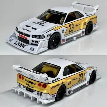 핫휠 닛산 스카이라인 슈퍼 실루엣 LB ER34 화이트/옐로우
