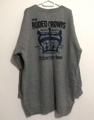 RODEO CROWNS 왕관 로고 그레이 트레이닝복 맨투맨 티셔츠