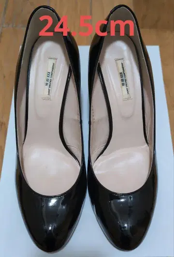 24.5cm VII XII XXX 세븐엘르 서른 에나멜 블랙 하이힐