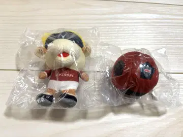 빗셀 고베 봉제 인형 2개 모우비와 축구 볼 세트