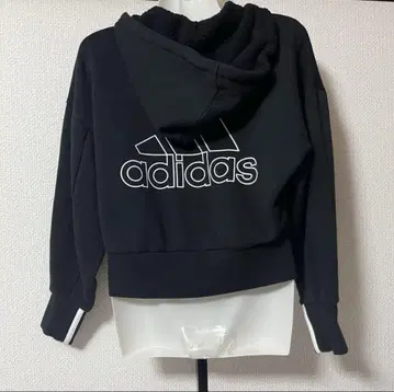 아디다스 빅 로고 풀 집업 후드티 S 미디 기장