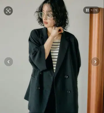 렙심 린넨라이크 크루즈 5부 소매 자켓 블랙