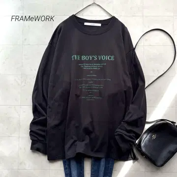 프레임워크 커버 페이지 롱 T 빅 차콜 프리 사이즈 긴팔