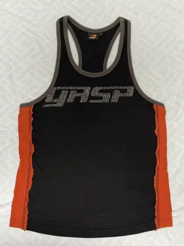 GASP 탱크탑 S 블랙 오렌지 구제 의류입니다.