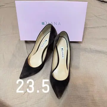DIANA 브라운 스웨이드 스틸레토 펌프스 23.5cm