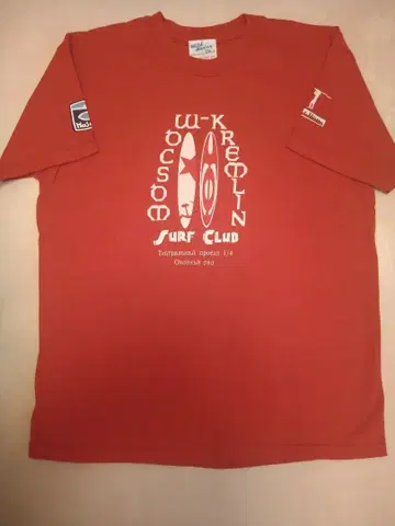 오쿠다 타미오 서프 클럽 디자인 T셔츠 빨간색 Jr. L 사이즈