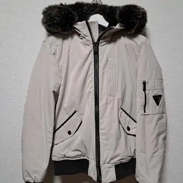 GUESS y2k 화이트 후드 부착 자켓