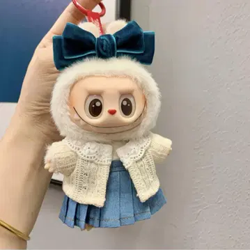 labubu 라부부 봉제 인형 의류 블루 리본 3세트