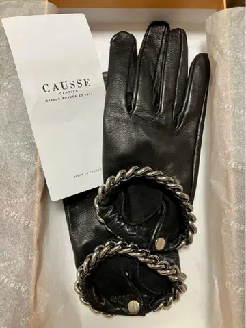 CAUSSE 블랙 가죽 그로브