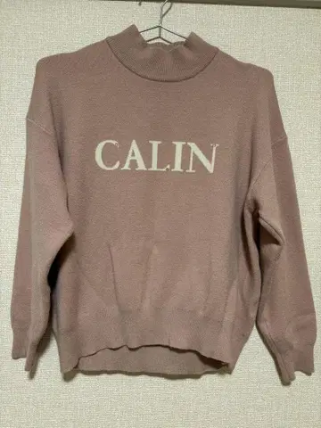 미셸 마카롱 CALIN 로고 핑크 맨투맨 F 사이즈