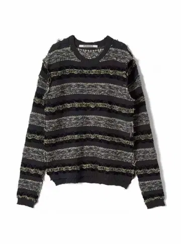 PERVERZE Wave Border Droopy Knit / black