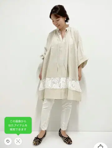BEARDSLEY 레이스 BIG 셔츠 베이지