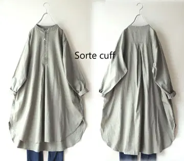 새상품 할인 솔테카프*라이트 카키*헴라인 튜닉 원피스 면린넨 15