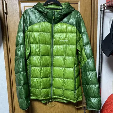 montbell 후드 부착 다운 자켓 XL 그린