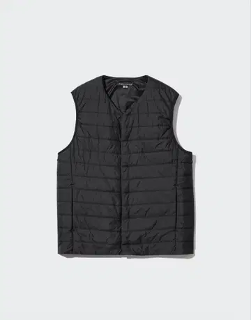 UNIQLO 퍼프 테크 베스트/히트텍 블랙