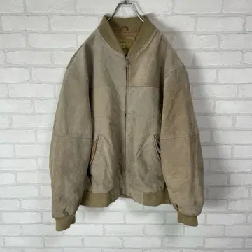 빈티지 천연 가죽 스웨이드 오버 사이즈 가죽 자켓 블루종 두꺼운