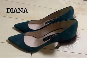 다이애나 DIANA 퍼 포함 펌프스 스웨이드 그린 22.5cm