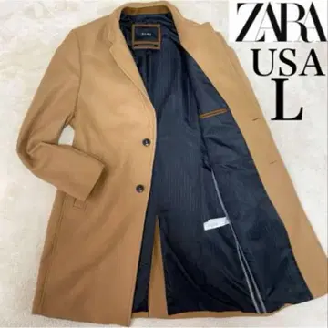ZARA 컨디션 최상 체스터 코트 카멜 2 버튼 USA L