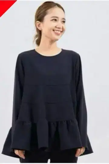 새상품 Yori 24SS 세레모니 티어드 블라우스 사이즈 36 네이비