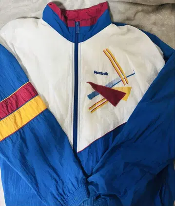 구제 의류 Reebok 나일론 자켓 파랑/화이트/빨간색/노랑