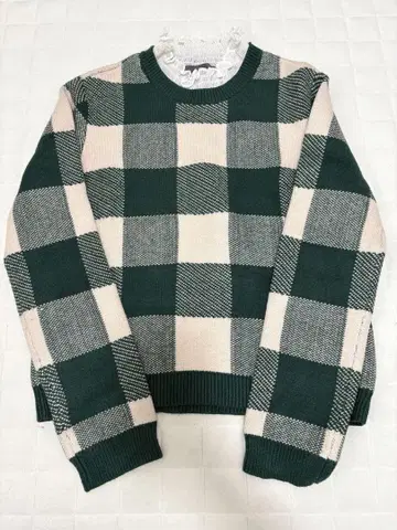 ANTHROPOLOGIE 체크 무늬 니트 스웨터 S 사이즈