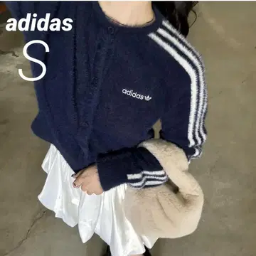 [ 미사용 새상품 ] adidas 플러피 니트 가디건 S 네이비