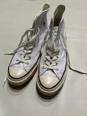 CONVERSE 하이컷 HI 가죽 화이트 26.5cm 박스 포함