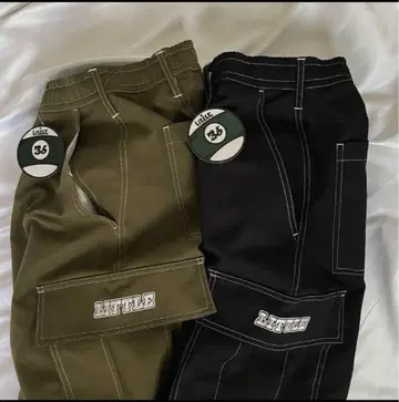 Little36 카고 팬츠 프리 사이즈 카키색