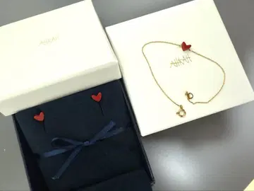 AHKAH 티란 하트 팔찌 & 귀걸이 세트